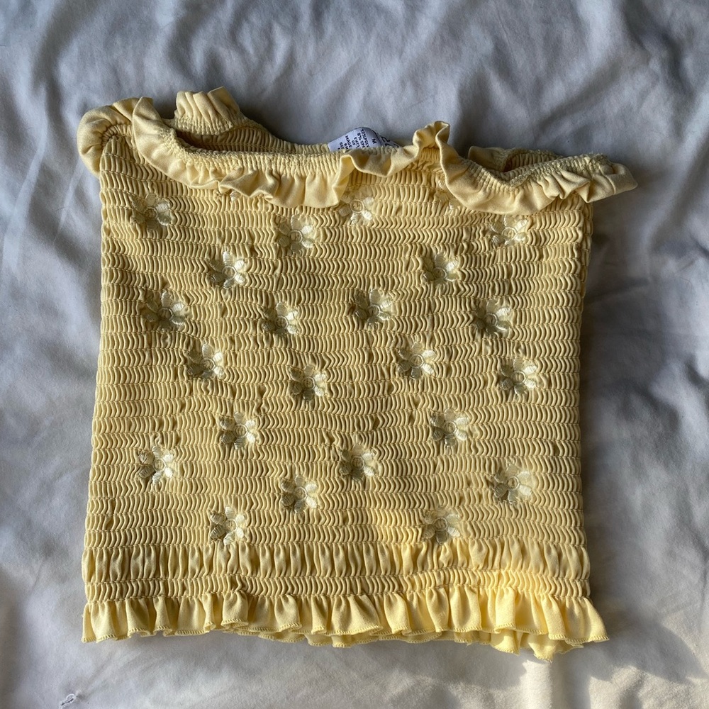 Sunny Yellow Smocked Tube Top